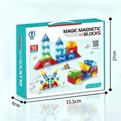 Magnetická stavebnice 3D 62 ks