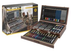 Duża drewniana walizka kreatywna