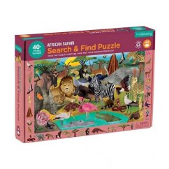 Mudpuppy Puzzle Doblar y Buscar Safari 64 piezas