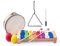 Woody Muzikální set (xylofon, tamburina/bubínek, triangl, 2 maracas vajíčka)