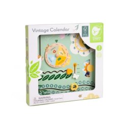 Calendar din lemn în limba engleză în cutie 31x31x5cm