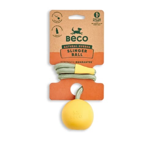 Beco Slinger Ball Hračka pro psy žlutá 46cm