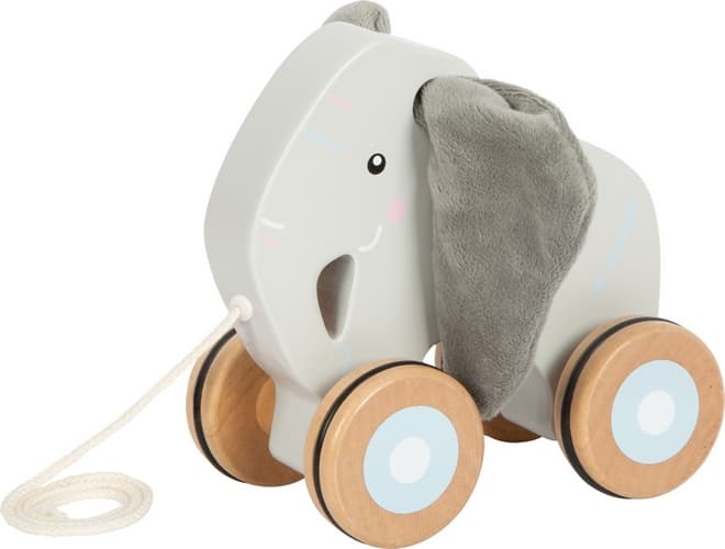 small foot Dřevěná tahací hračka Slon se šustivými oušky