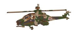 Woodcraft fából készült 3D puzzle Apache harci helikopter