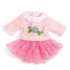 Bigjigs Toys Fustă din tul roz și pulover pentru păpușă de 28 cm