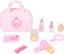 Petit sac à cosmétiques Foot Baby rose avec accessoires en bois