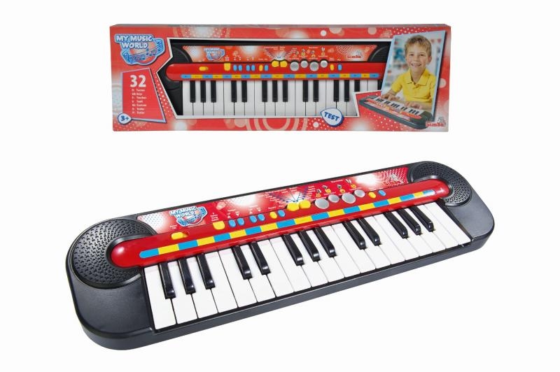 Zongora, 32 billentyű, 45 x 13 cm, elemmel működtethető