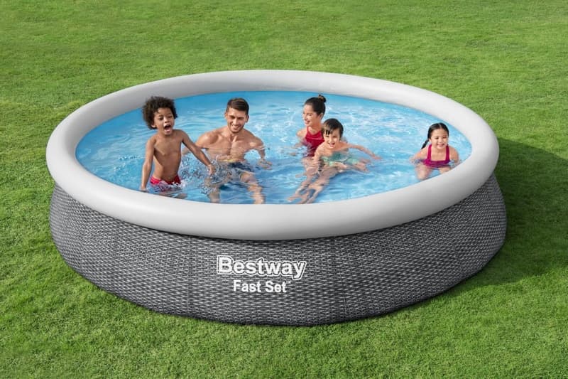 Bestway 57443 Nafukovací bazén Fast Set sivý, 3,66m x 76cm