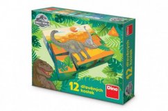 Kostki Jurassic World Wood 12szt w pudełku 22x18x4cm