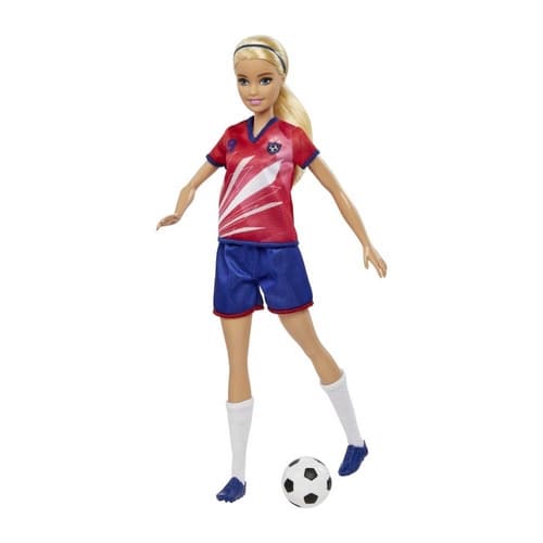 Barbie FOTBALOVÁ PANENKA - BARBIE V ČERVENÉM DRESU
