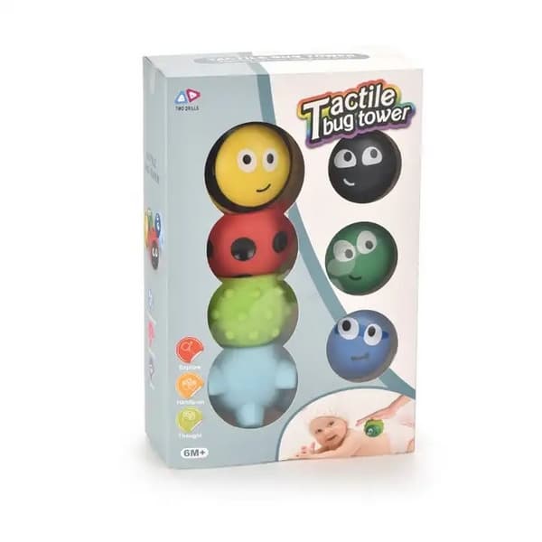 Palline sensoriali Happy in silicone, set da 4