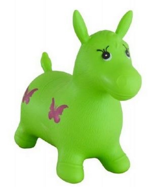 Skákajúci kôň skákací gumový zelený 49 x43 x28 cm