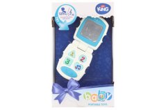 Teléfono para bebés azul que funciona con pilas