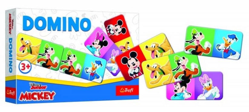 Papír dominó Mickey egér és barátai 21 kártyás társasjáték dobozban 21x14x4cm