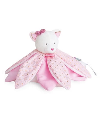 Doudou Ajándékcsomag - plüss alvópárna rózsaszín macska 26 cm