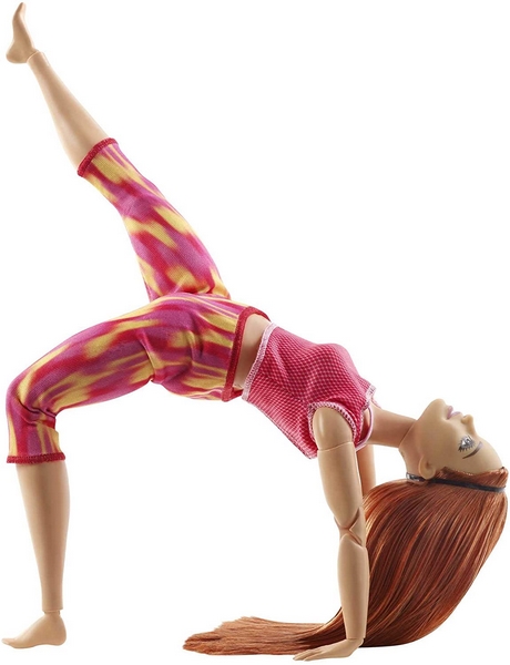 Barbie V pohybu - Varianty: GXF04 blondýna,modré triko