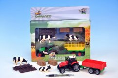 Mikro Trading Set granja - tractor 10cm con remolque