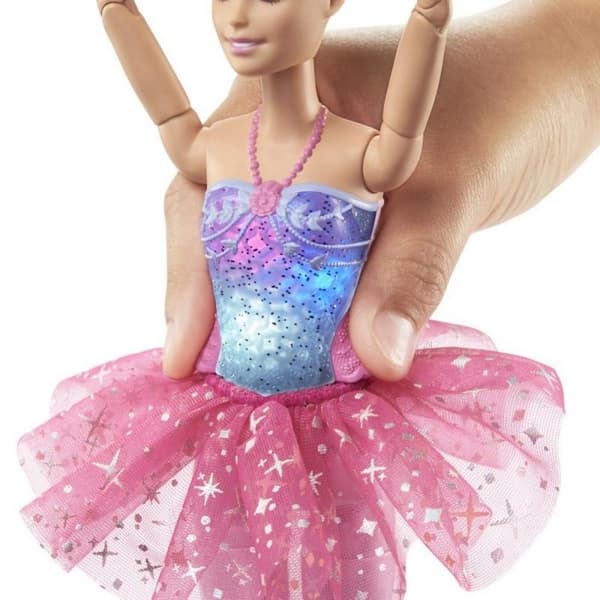 Barbie ballerine magique lumineuse avec jupe rose