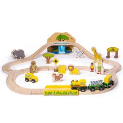 Bigjigs Rail Calea ferată din lemn Safari Train Track