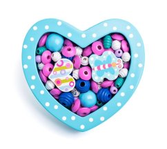 Koraliki do nawlekania Woody - Little Heart Turquoise