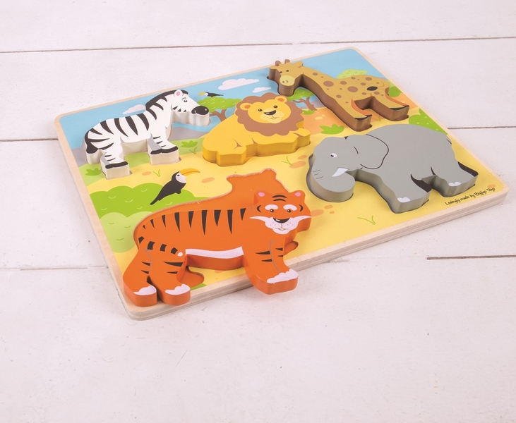 Bigjigs Toys Vkládací puzzle safari