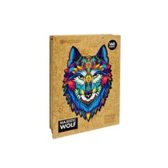 Drevené farebné puzzle - Majestic Wolf