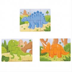 Bigjigs Toys 3en1 Dinosaurios Puzzle