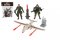 Ensemble de soldats avec avion et accessoires en plastique dans un sac