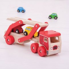 Bigjigs Toys Camion din lemn cu mașini