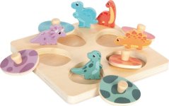Puzzle de memorie din lemn cu picior mic Dino