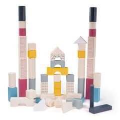 Bigjigs Toys Găleată cu blocuri 50 de bucăți