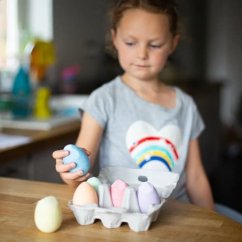 Bigjigs Toys Set de cretă colorată în formă de ou 6 buc