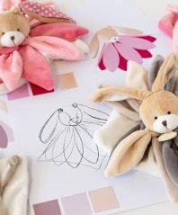 Doudou Coffret cadeau - lapin câlin rose 28 cm