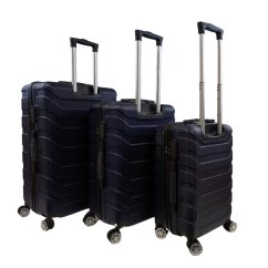 Bavy Valiză de călătorie cu carcasă rigidă Ribs Navy - set de 3 bucăți