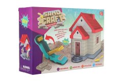 Stavebnice dům s pískem a doplňky v krabici