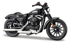 Maisto - HD - Motorkerékpár - 2014 Sportster Iron 883, matt fekete, buborékcsomagolás, 1:18
