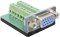 Delock Conector VGA 65170, priză, vertical încorporat, 16 poli, argintiu, 1 buc