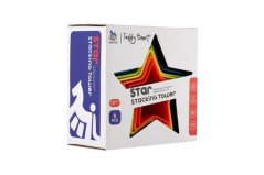 Torony/Piramis csillag színes rakosgató puzzle 6db műanyag dobozban 12x12x6,5cm 18m+