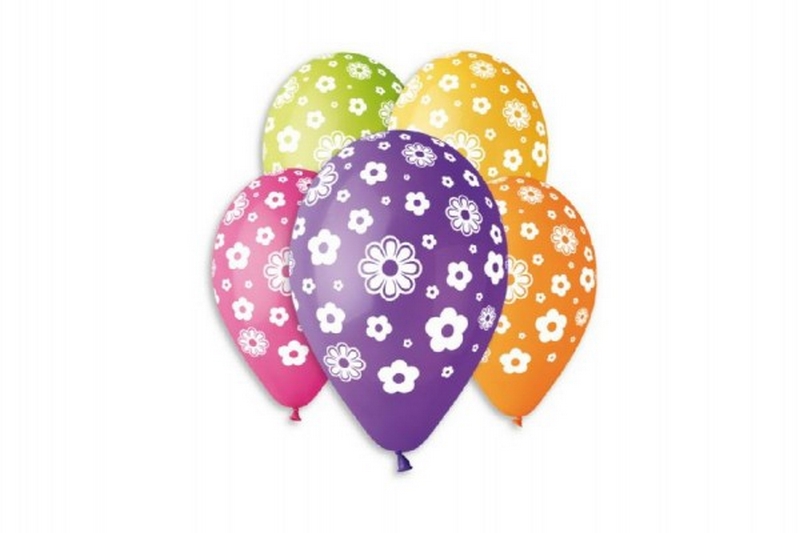 Ballon gonflable fleurs 12'' diamètre 30cm 5pcs dans le sac