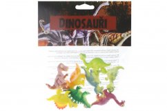 Alegres dinosaurios en una bolsa