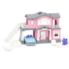Green Toys Casa rosa con 9 accessori