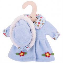 Bigjigs Toys Kék kabát sapkával babának 28 cm-es babára