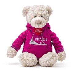 Medveď Spencer v ružovej mikine Praha, 36cm