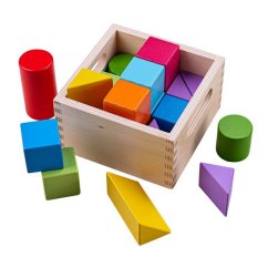 Bigjigs Detské prvé drevené kocky sada 17 kusov