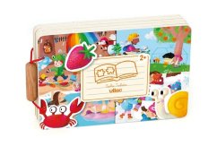 Vilac Dřevěná knížka s puzzle 4 roční období