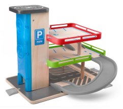 Woody Garage avec ascenseur et accessoires - bois/plastique