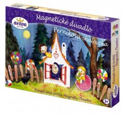 Magnetické divadlo Perníková chalúpka z dreva v krabici 33x23x3,5cm