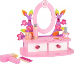 Petit pied Table cosmétique en bois rose