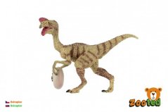 Oviraptor avec oeuf zoqué en plastique 12cm dans un sac