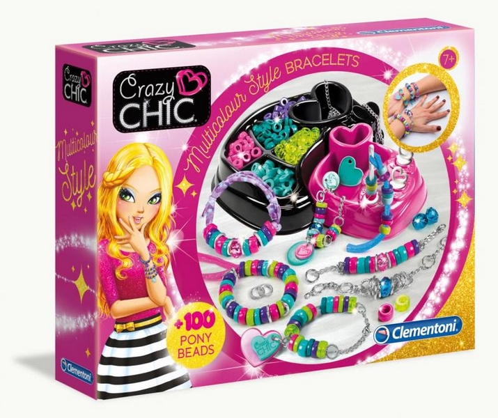 Clementoni Crazy CHIC - Set creativo - braccialetti colorati